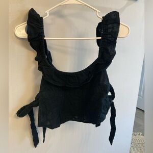 NWT Free People The Look Of Love Top Black size small cotton